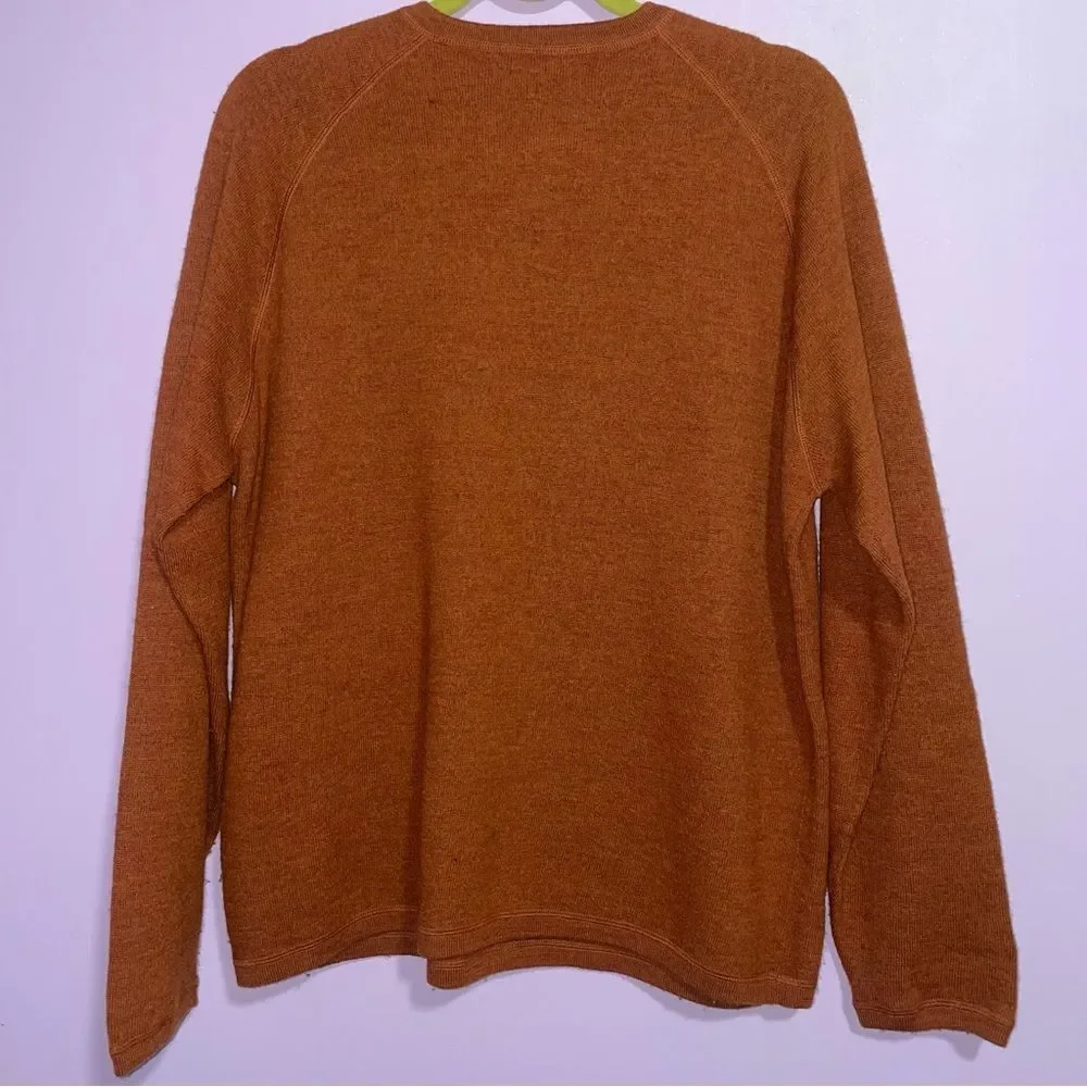 Newton Trading Co Merino Wool V Neck Sweater Men Size L Minimalist Winter Office